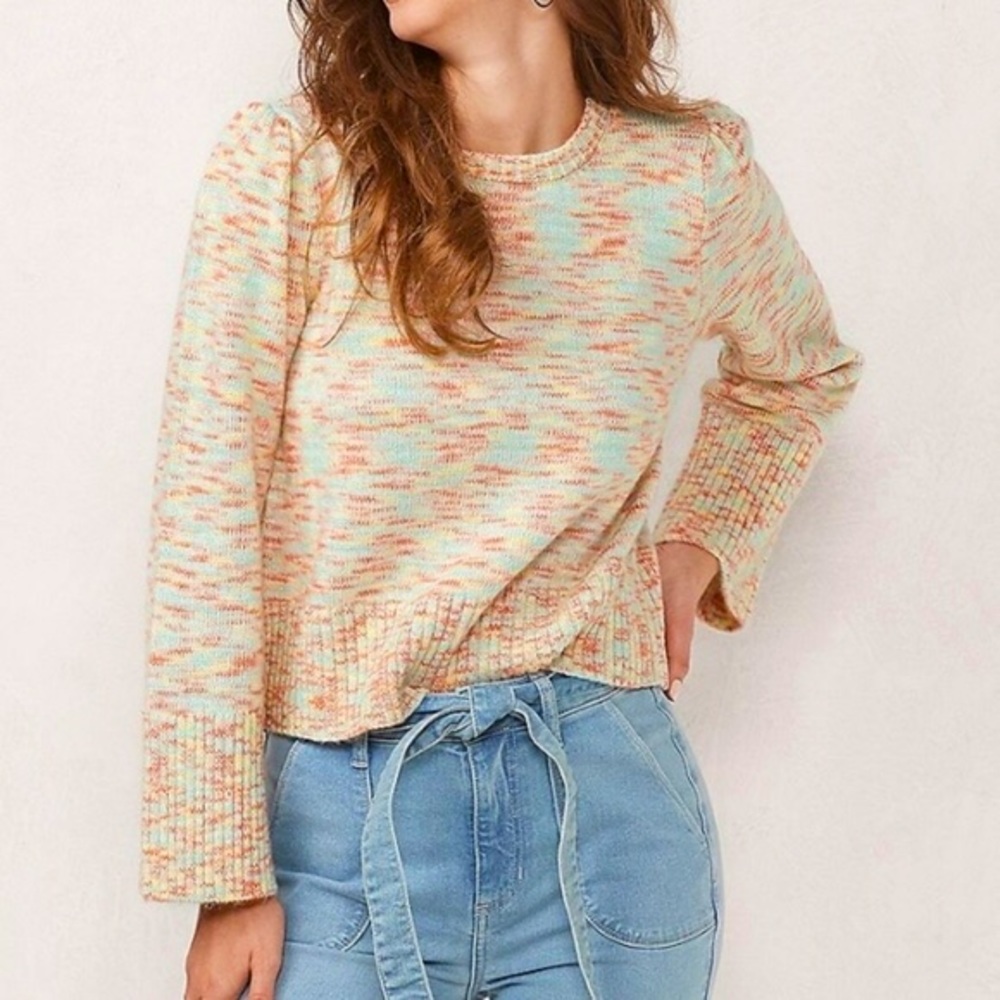LC marled bell sleeve sweater